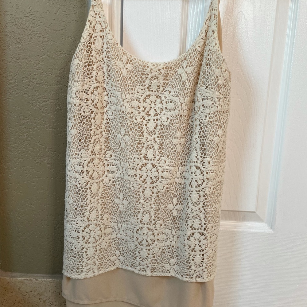 CAbi Lace Overlay It Girl Cami Tank Top  798
